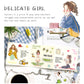 ZABC cross-border die-cut PET sticker book chasing ordinary series 20 characters life hand account collage stickers