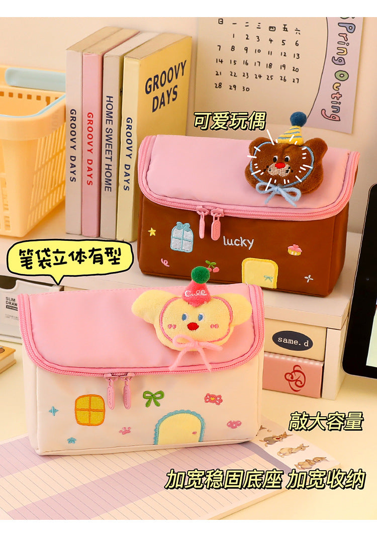 2026 New Style House Pencil Case for Junior High School Girls and Elementary School Students, High-Value Stationery Box for Girls, Large-Capacity Pencil Case