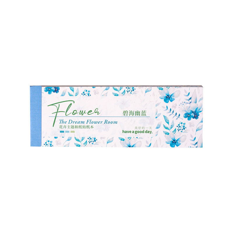 Dream Flower Floral Washi Sticker Book Plant Floral Handbook with Background Decoration Basic Stickers