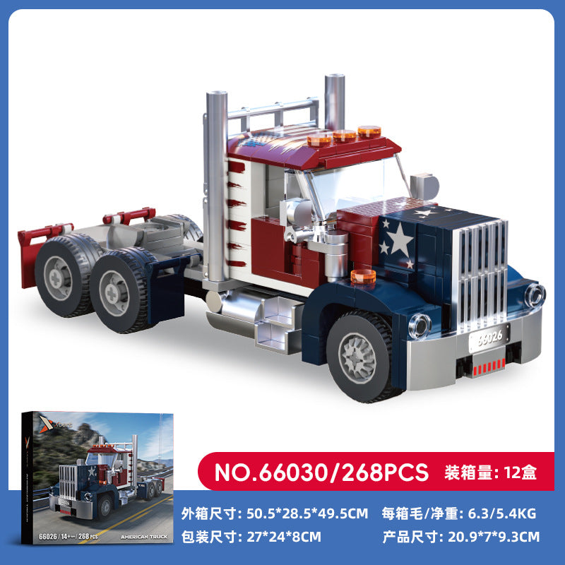 Cross-border engineering series truck city bus transport vehicle combined with small particle building blocks children's educational enlightenment toys
