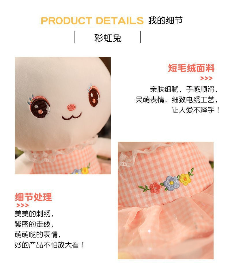 Rabbit Doll Plush Toy Cute Birthday Gift Girl's Pillow Soothing White Rabbit Doll Children's Doll