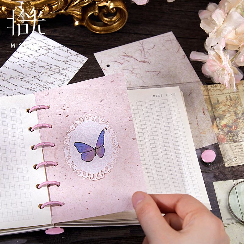 Picking up Korean Material Paper Qingye Whispering Series ins Small Fresh Broken Flowers diy Hand Account Collage Background Material