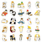 100 hand-painted kitten stickers cartoon cute Q version animal graffiti notebook stationery stickers goo card decoration