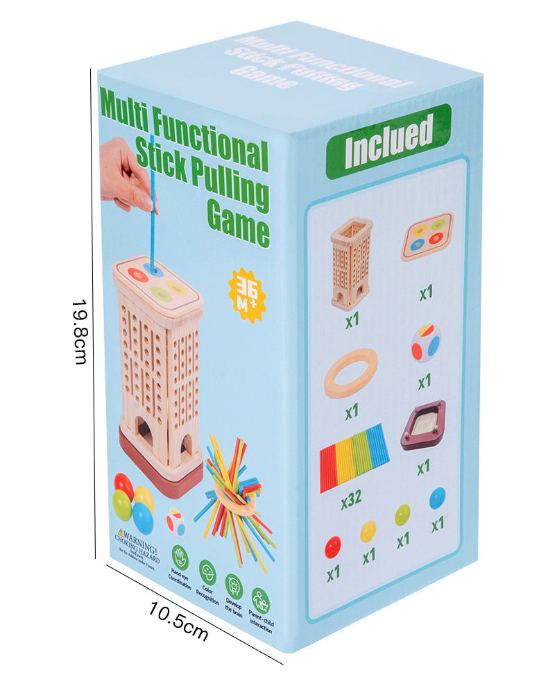 Wooden Kidsren's Stick Insertion Game Baby Draw Stick Color Cognitive Pitching Montessori Family Interactive Toy