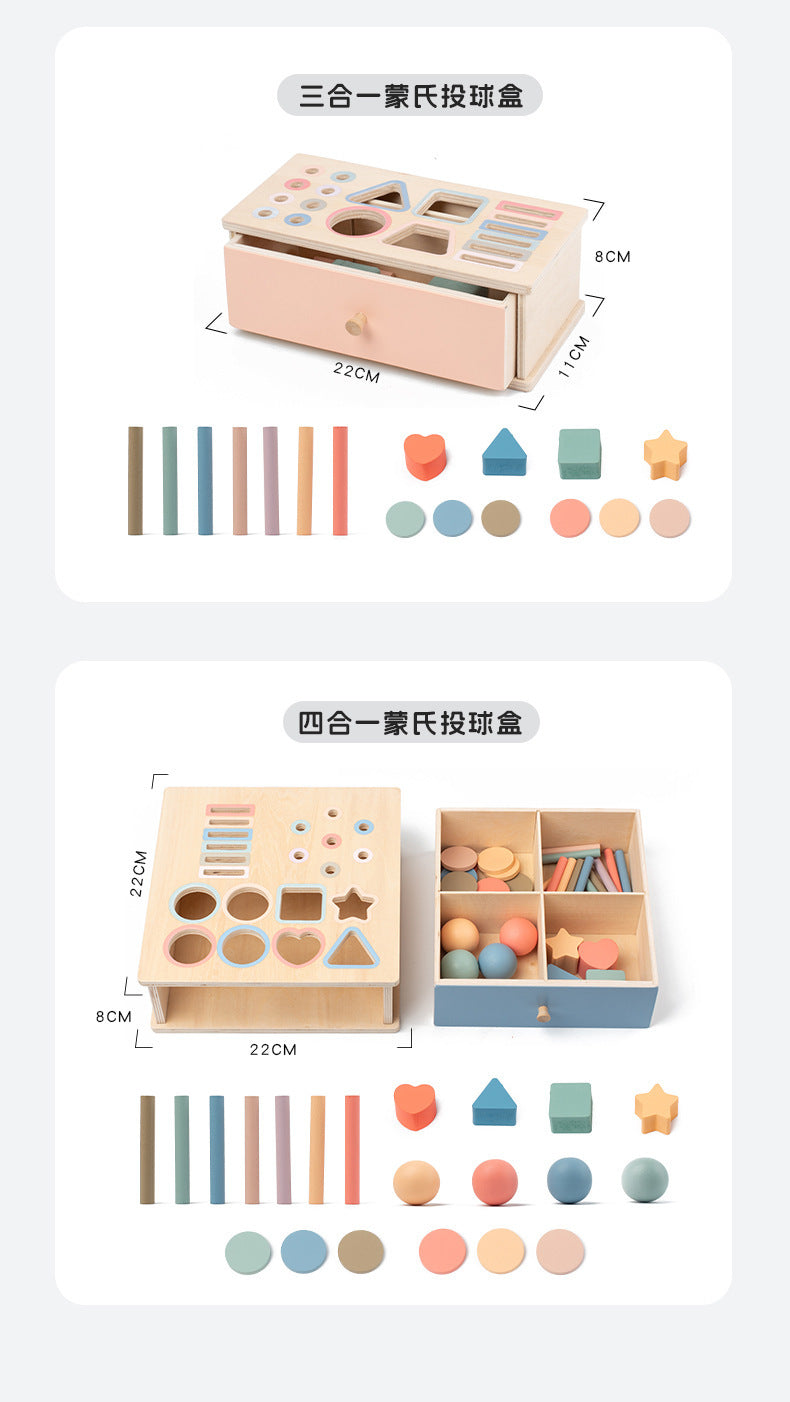 Montessori Classification Early Education Coin Box Baby Color Cognitive Shape Building Blocks Matching Teaching Aids Baby Educational Toys