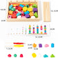 Children's Educational Beaded Five Sets of Column Color Sensory Enlightenment Children's Shape Matching Perception Early Education Wooden Building Blocks Play