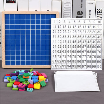 Montessori Mathematics Teaching Aids 1-100 Digital Continuous Board Sorting Board Children's Educational Early Education Wooden Hundred Board Children