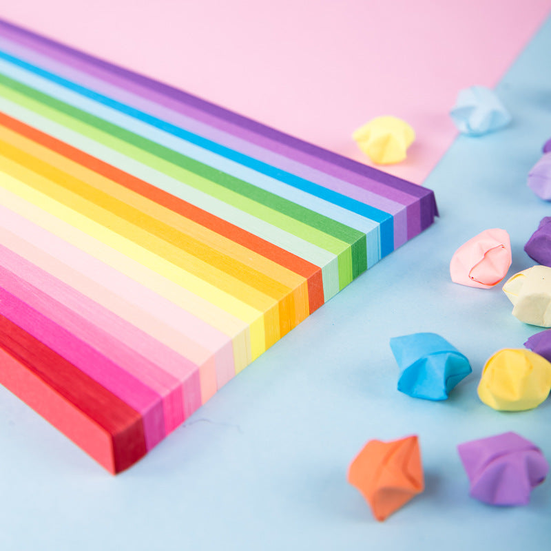 Deli 74834 Star Origami -500 10-color Star Origami Handmade Color Paper Lucky Star Wishing Star Strip