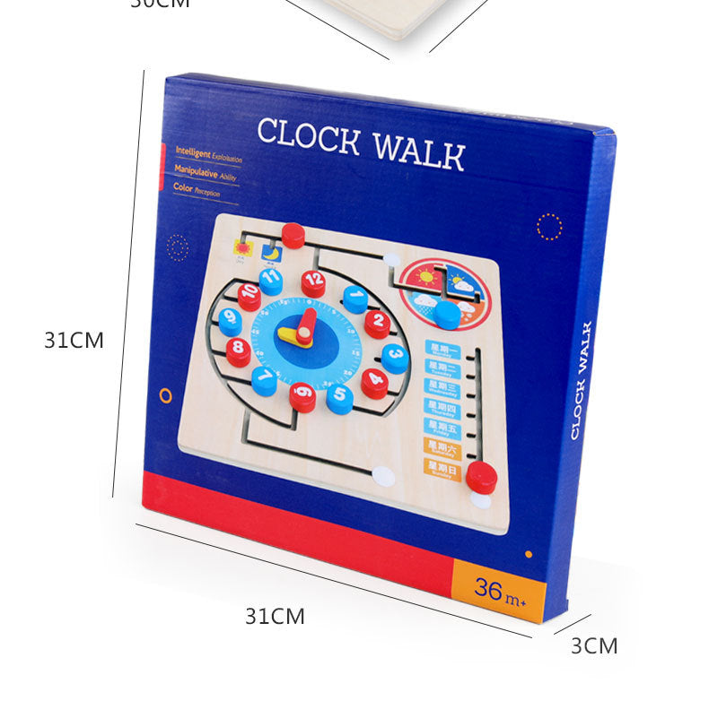 Children's Clock Teaching Aids Montessori Calendar Clock Board Children's Learning Time Clock Cognition Kindergarten Early Education Toys