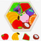 Cross-Border Children's Wooden Three-Dimensional Hexagonal Puzzle Animal Transportation Puzzle Building Blocks Early Education Educational Toys