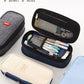 in stock Multi-layer Canvas Retractable Pencil Case Korean Simple High School Student Macaron Color-block Variable Large Capacity Pencil Case