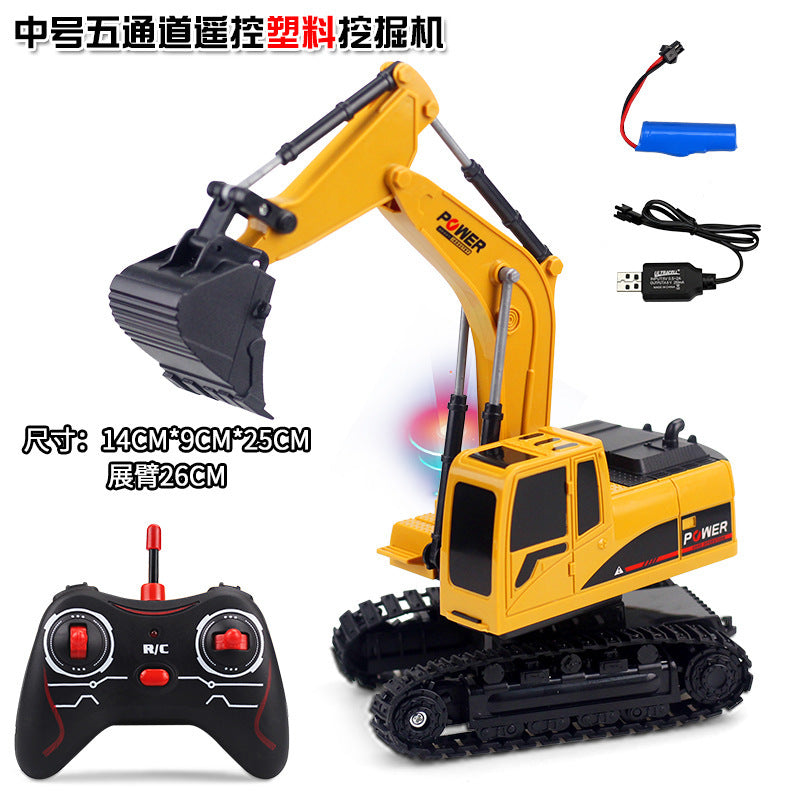Children's remote control dump truck toy boy dump truck model excavator engineering transporter truck alloy excavator