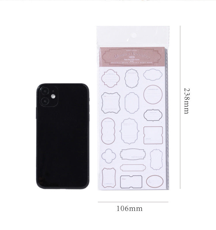 Sugar poem label note book time recorder original retro literature DIY material decoration base note paper
