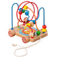 Children's Early Education Second-Line and Third-Line Bead Puzzle Beaded Hand-Eye Coordination Animal Maze Track Trailer Wooden Toy