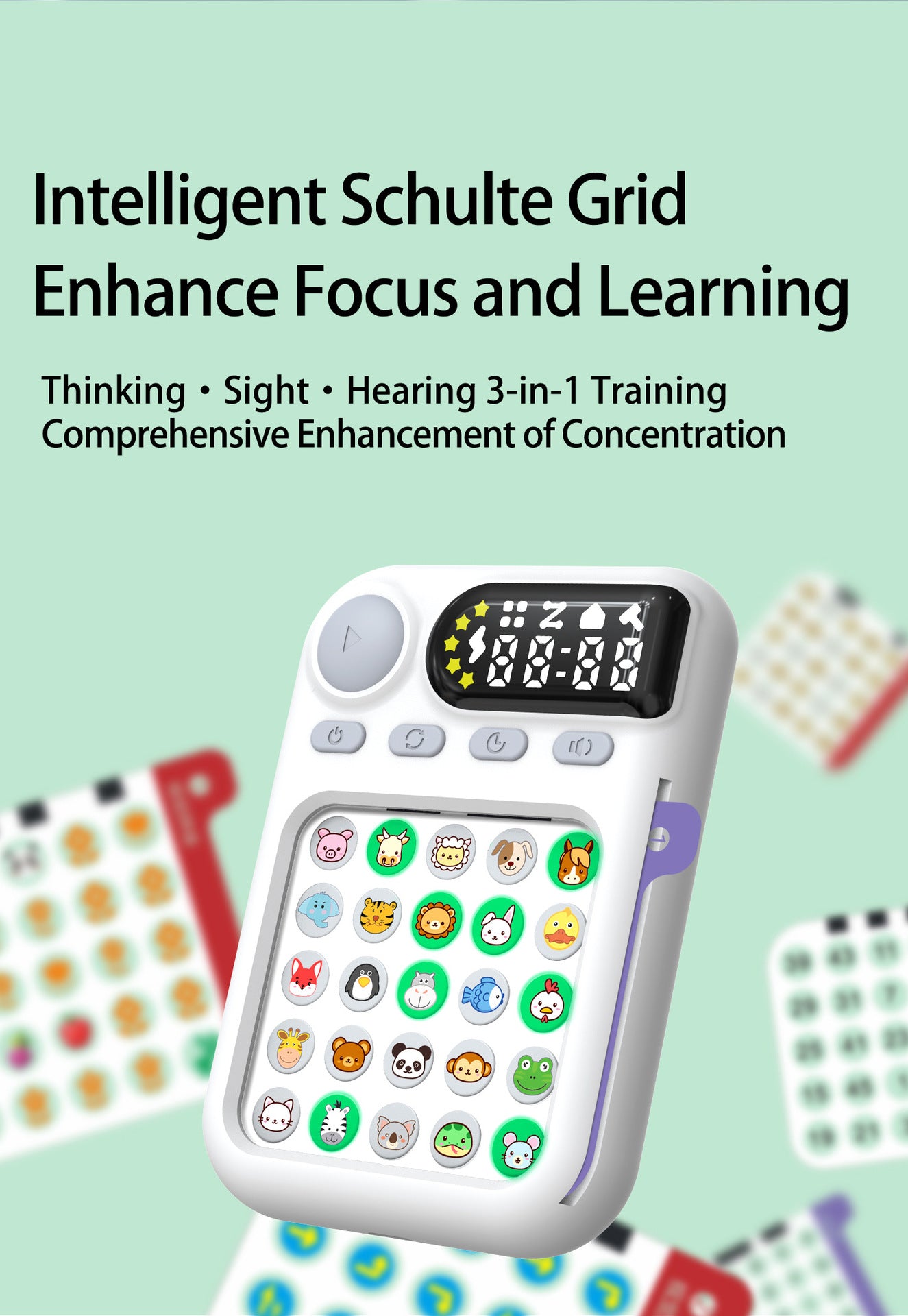 English version of Schulte tablet computer concentration training machine children's early education puzzle visual hearing students focus
