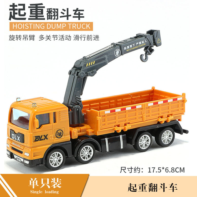 Delixin Kidsren's Rescue Trailer Artificial Flatbed Transporter Car Baby Educational Model Boy Toy Car