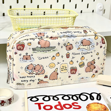 Korean Style Line Drawing Dog Multifunctional Large-Capacity Pencil Case Capybara Student Stationery Box Storage Trendy Elements