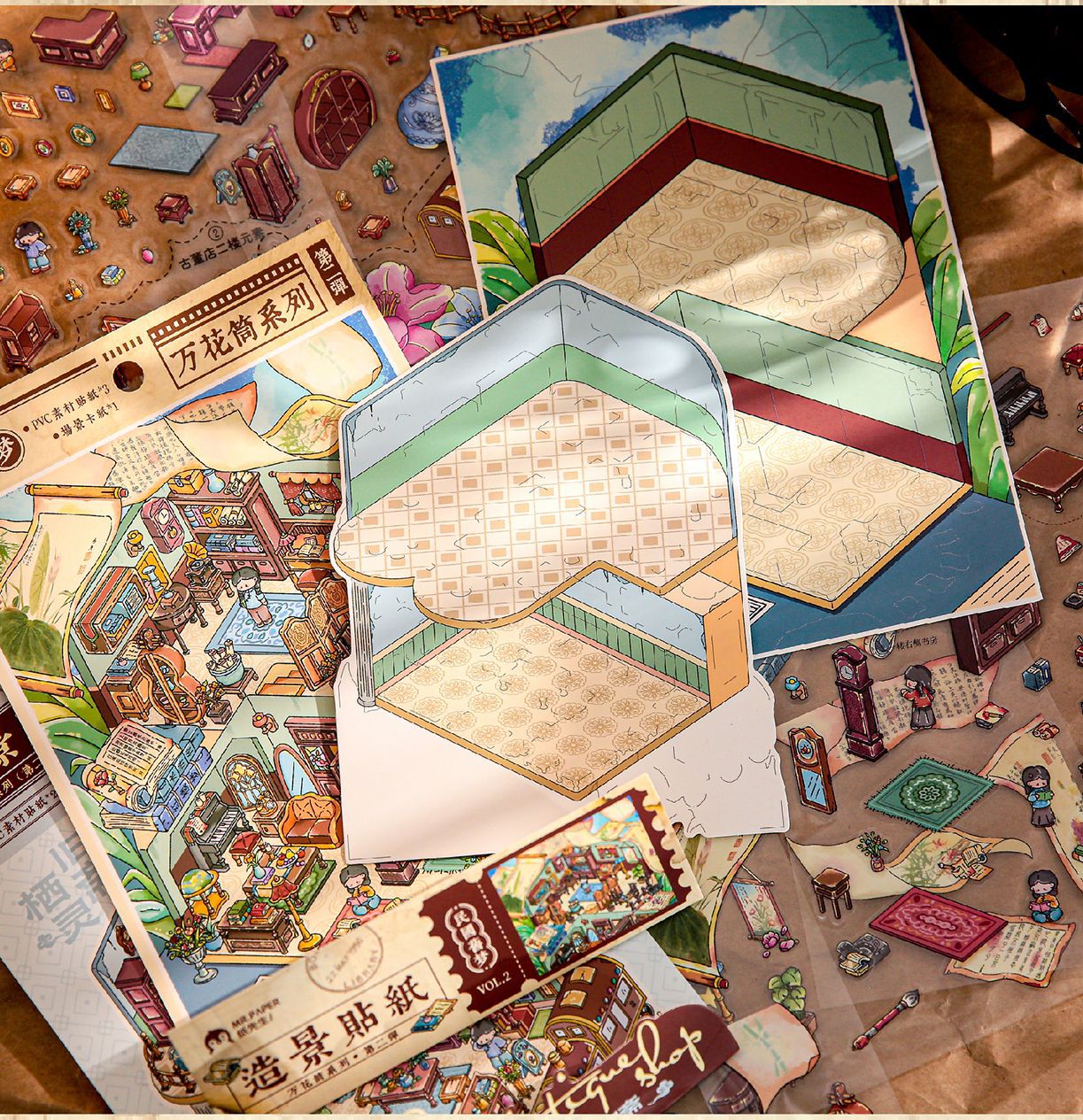 Mr. Mo Yan's New 3D Landscape Stickers Kaleidoscope Series Fun Original DIY Stress-Relief Stickers