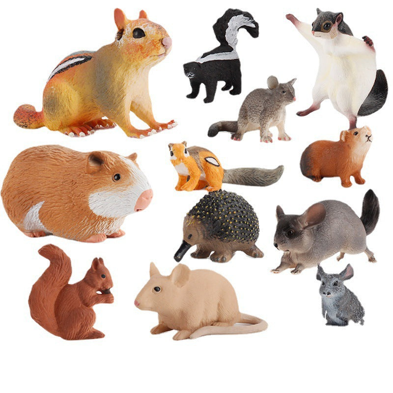 Children's Puzzle Early Education Cognitive Simulation Mouse Model Toy Static Solid Possum Guinea Piga Hair Mouse Totoro