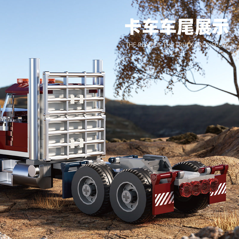 Cross-border engineering series truck city bus transport vehicle combined with small particle building blocks children's educational enlightenment toys