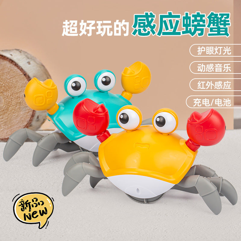 Cross-border Children's Induction Electric Crab Baby Charging Luminous Music Crawling Escape Escape Obstacle Crab Toy