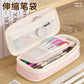 in stock Multi-layer Canvas Retractable Pencil Case Korean Simple High School Student Macaron Color-block Variable Large Capacity Pencil Case