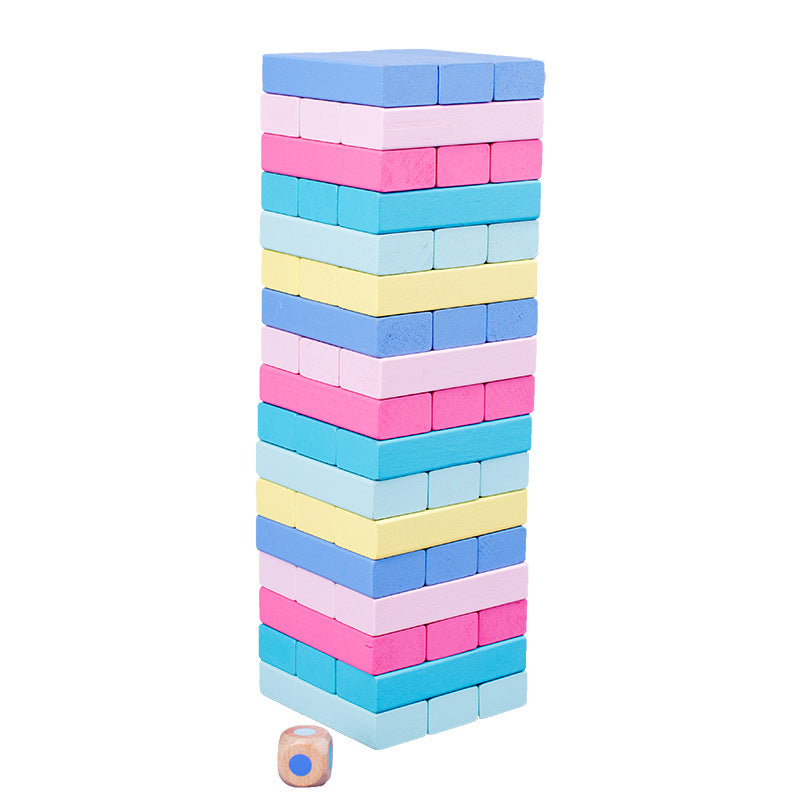 51 Pieces of Digital Colorful Jenga Building Blocks for Kidsren's Educational Jenga Wooden Adult Toys
