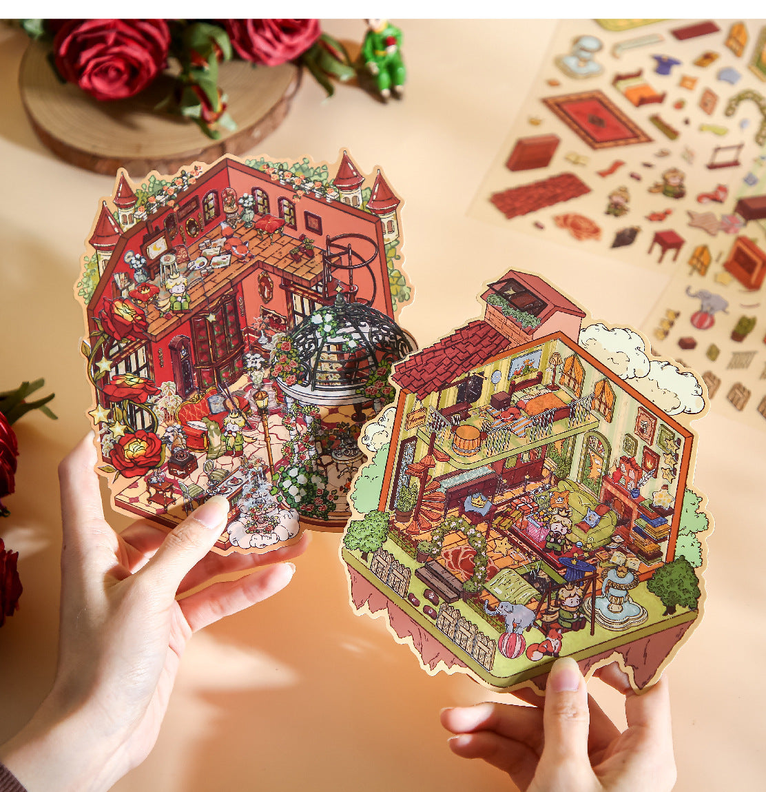 Mr. Paper Landscaping Flat Stickers Prince Fairy Tale Book Series DIY 3D Landscaping Flat Sticker Pack