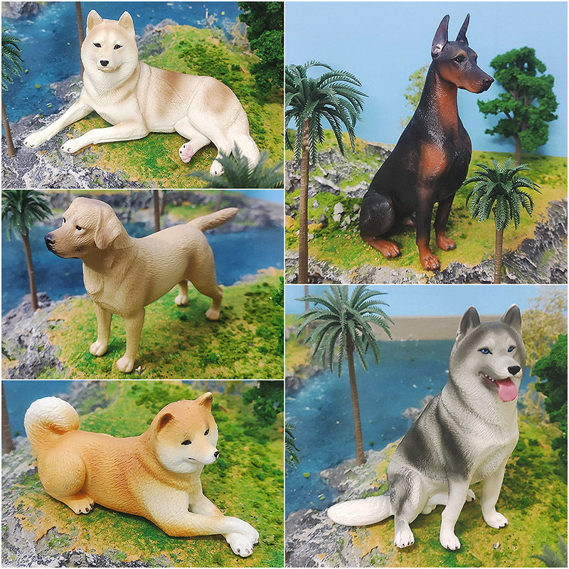 Cross-border simulation Labrador Shiba Inu husky Doberman model children's cognitive pet dog decoration toy