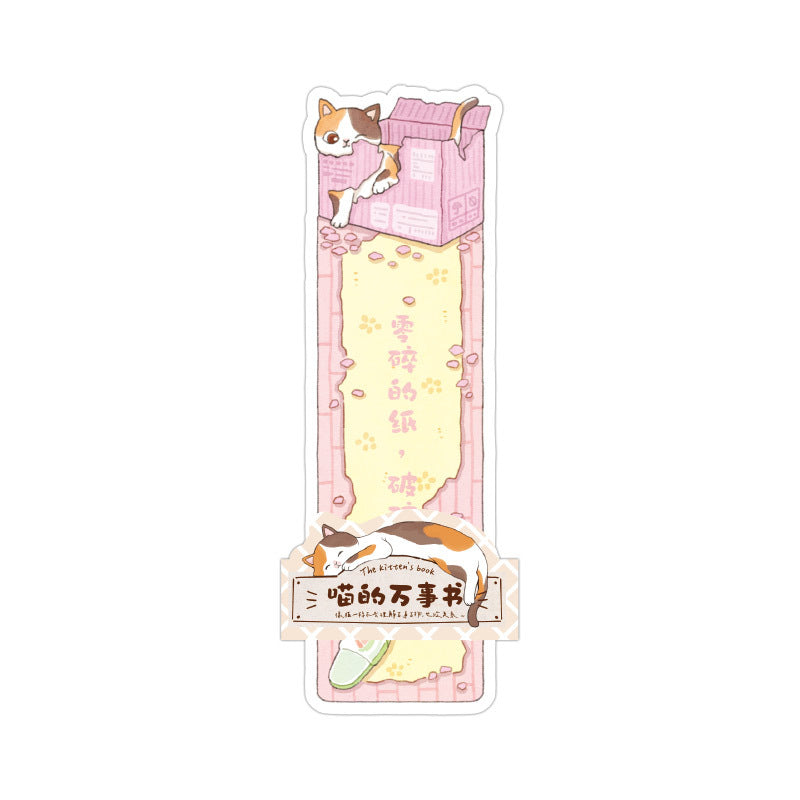 Paper Bookmark Meow's Everything Book Cute Flash Sand Bookmark Student Reading Marker Booklet Creative Gift Writable