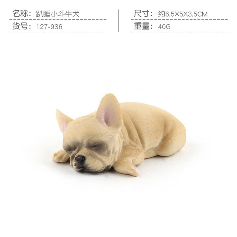 Cross-border Children's Cognitive Simulation Pet Dog Model Sleeping Posture French Bulldog Chai Dog Decorative Ornament Toy