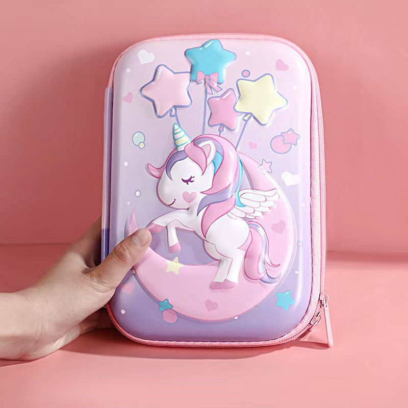 3D New Cute Eva Stationery Box Children's Multifunctional Large Capacity Pencil Bag Student Portable Square Pencil Box