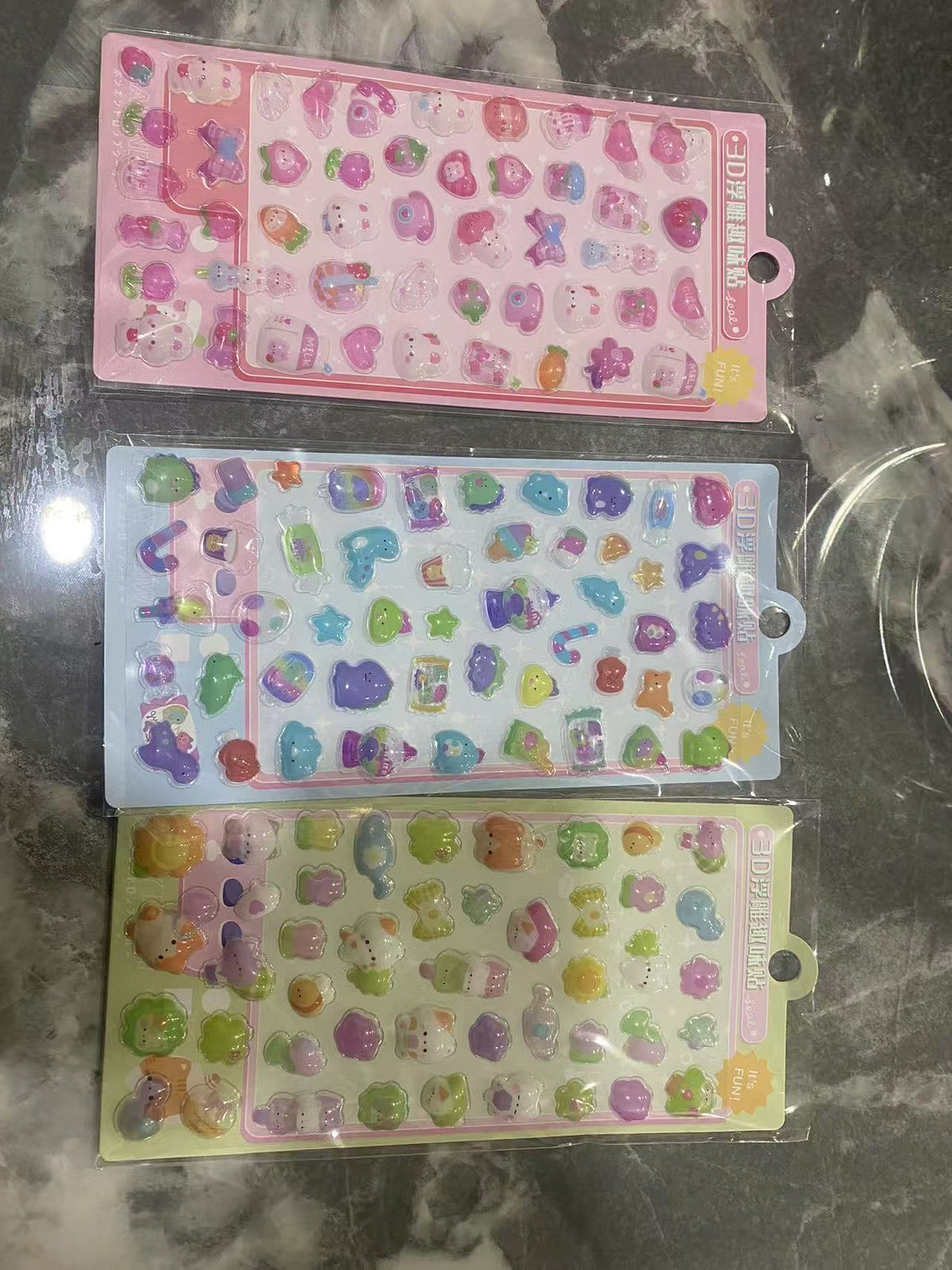 High-Quality Second-Generation Cartoon 3D Relief Hollow Stickers Cute Reward 3D Stickers Wholesale