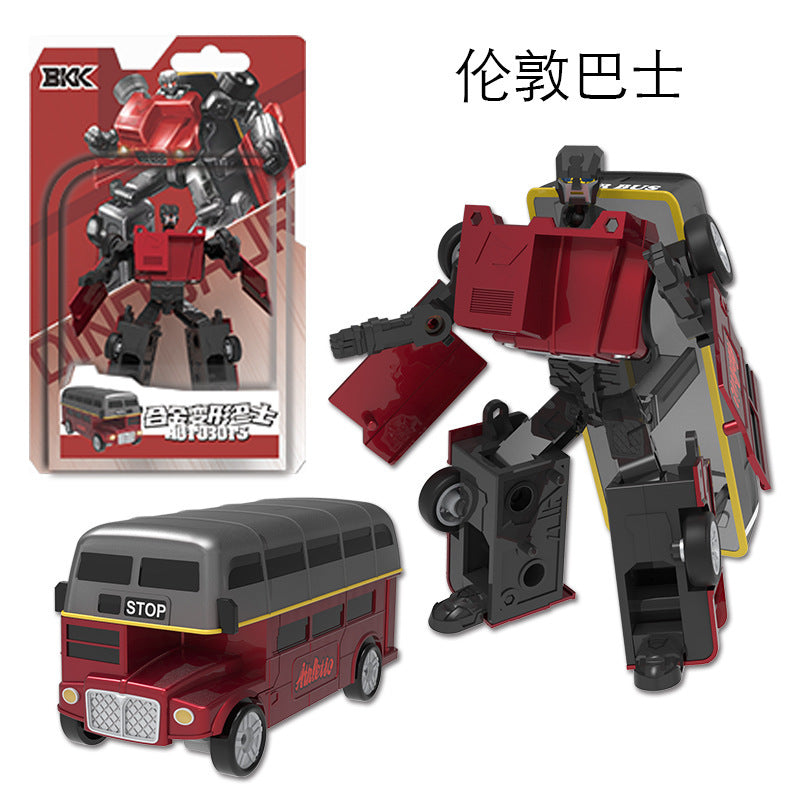 BKK alloy deformation robot train high-speed rail engineering bus dinosaur green leather train King Kong BKK children's toys