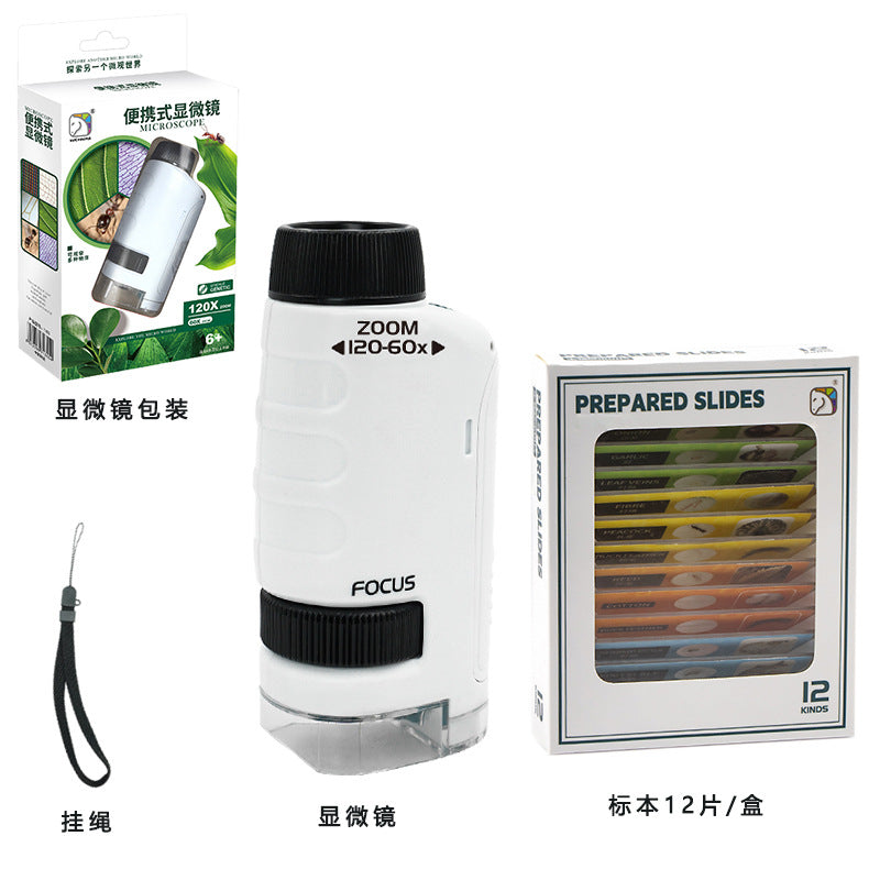 Cross-border Children's Microscope Can See Bacteria Primary and Secondary School Students Gifts Handheld Portable Outdoor Observation Toys
