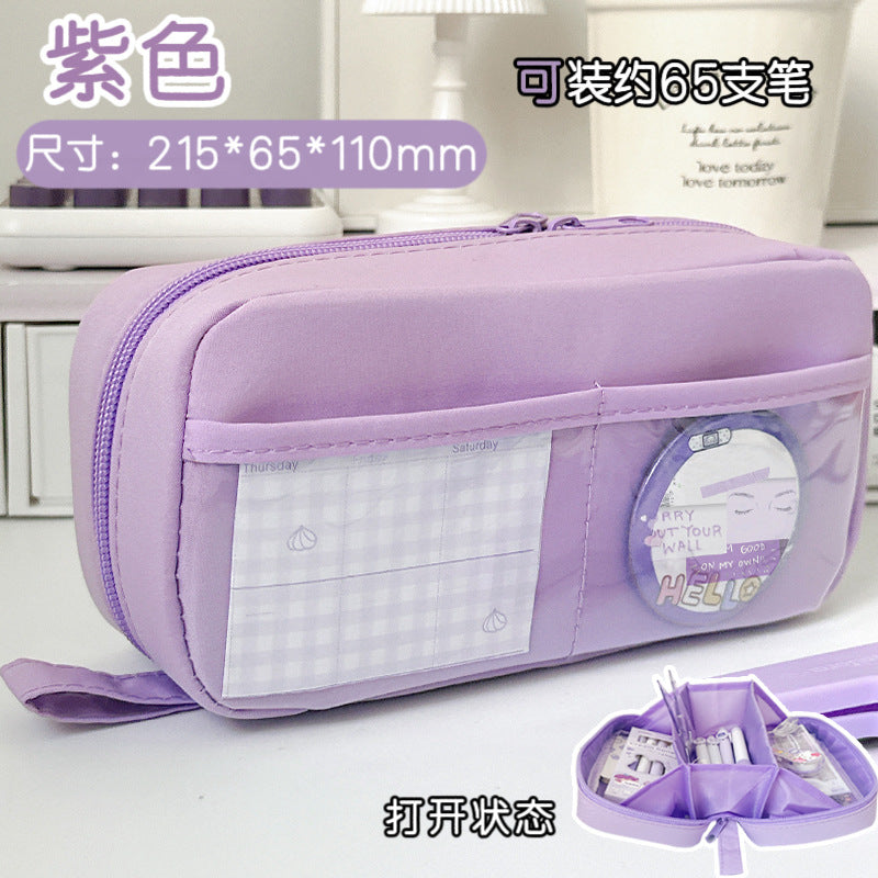 New Volcano Pencil Bag Large Capacity High Color Value Stationery Box for Men and Women Students 2025 Super Fire Pencil Case Storage Bag