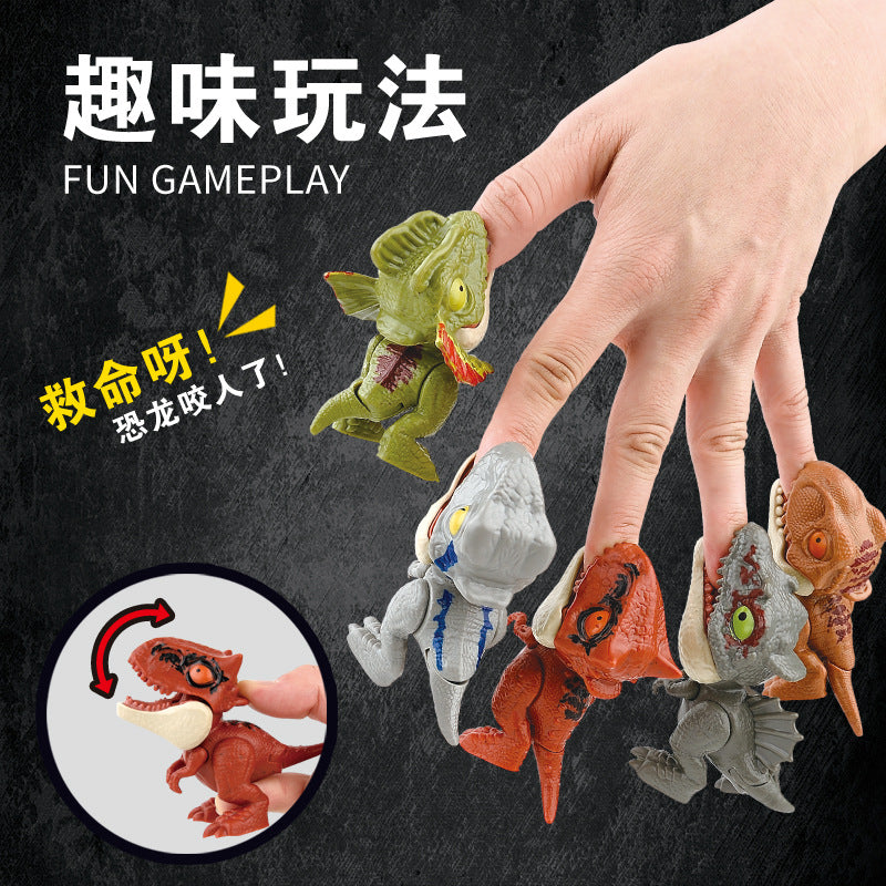 Cross-border Hot Finger-biting Dinosaur Toy Finger-biting Dinosaur Pterosaur Model Joint Movable Mini Dinosaur Gashapon Machine