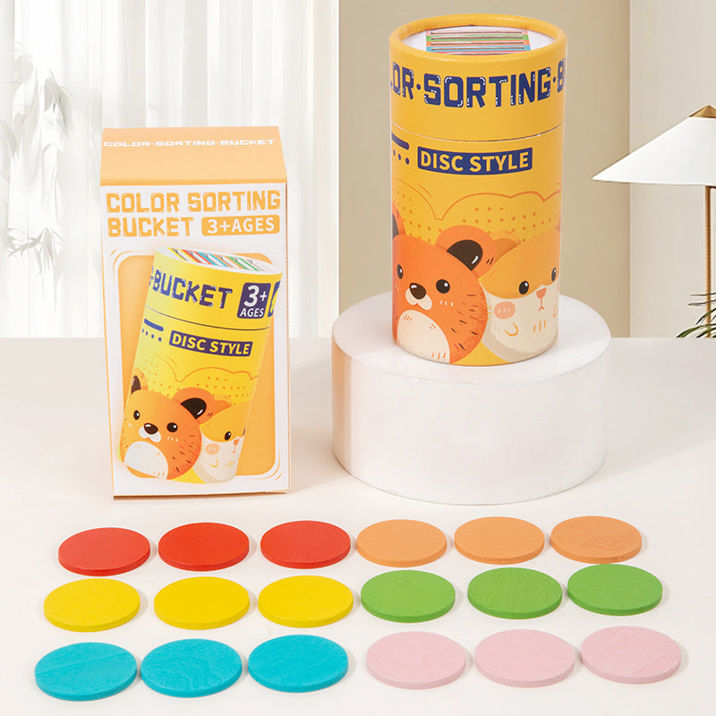 Cross-Border Montessori Early Education Cpc Color Classification Bucket Coin Box Ce Kidsren's Cognitive Matching Teaching Kindergarten Toys
