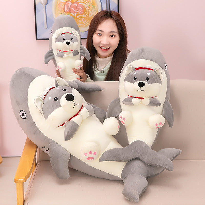 Cross-Border Ocean Shark Dog Plush Toy, Funny Shark Dog Pillow, Silly Dog Doll, Dog Plushie Manufacturer Wholesale