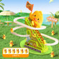 Children's Electric Little Duck Climbing Stairs Educational Toys Little Yellow Duck Sliding Track Baby Head-up Training 1-3 Years Old