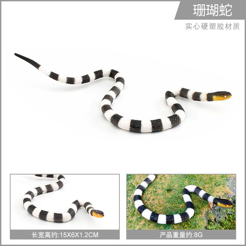 Simulation wild reptile model children's cognitive tummy giant coral snake boa trick decoration