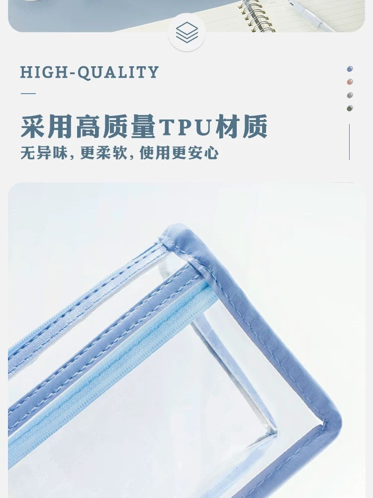 Transparent Pencil Case for Exams, Simple Pencil Bag for High School Students, Large Capacity Pvc Pencil Case in Stock