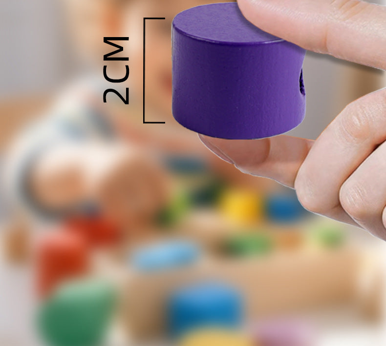 Montessori Early Education Large Particle Beaded Geometric Shape Matching Building Block Box Color Cognitive Teaching Aids Kidsren's Educational Toys