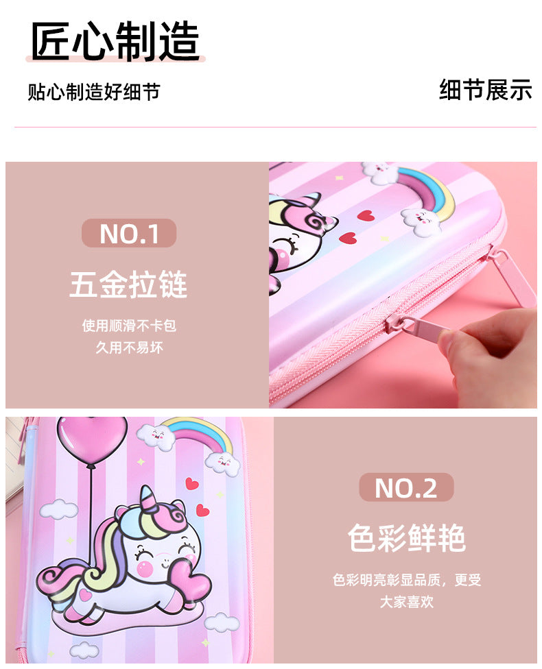 3D New Cute Eva Stationery Box Children's Multifunctional Large Capacity Pencil Bag Student Portable Square Pencil Box