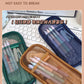 Korean Hj-006 High-Looking Pencil Bag, Transparent Mesh Stationery Bag, Simple Handbag, Cosmetic Bag, Double-Layer Storage Bag