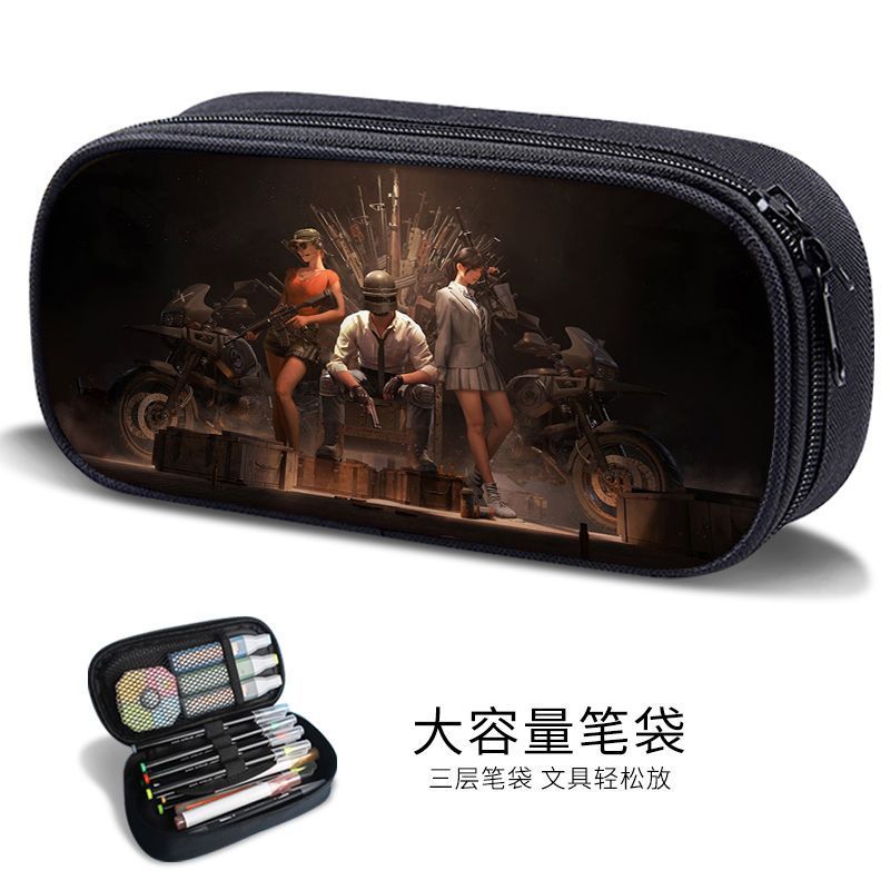 Sand Sculpture Pencil Bag for Boys, Multifunctional Stationery Box for Primary and Secondary School Students, Pubg Game Stationery Bag, Kidsren's Trendyy Pencil Bag