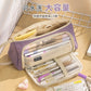 Triangular Pencil Case with Large Capacity and Multi-Functional Features, Korean-Style Ins-Style Stationery Box for Middle and High School Students, Direct from the Manufacturer