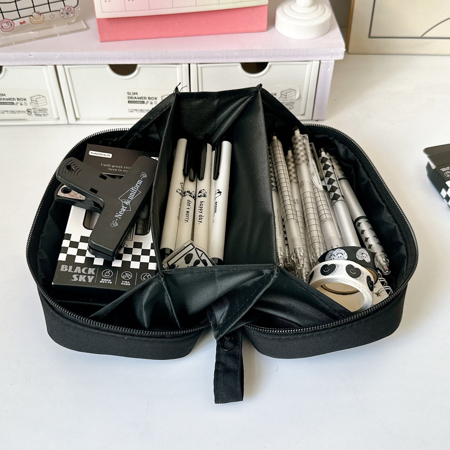 New Volcano Pencil Bag Large Capacity High Color Value Stationery Box for Men and Women Students 2025 Super Fire Pencil Case Storage Bag