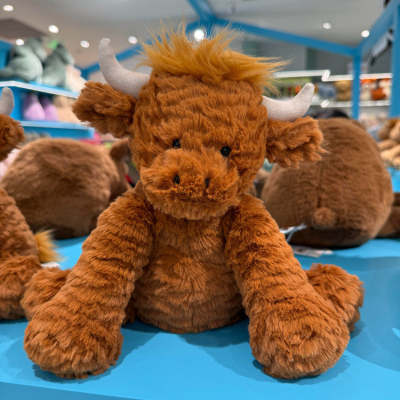 British Jelly Wave Series Curly Lion Monkey Plush Toy Wave Hair Dragon Doll Curly Highland Cow