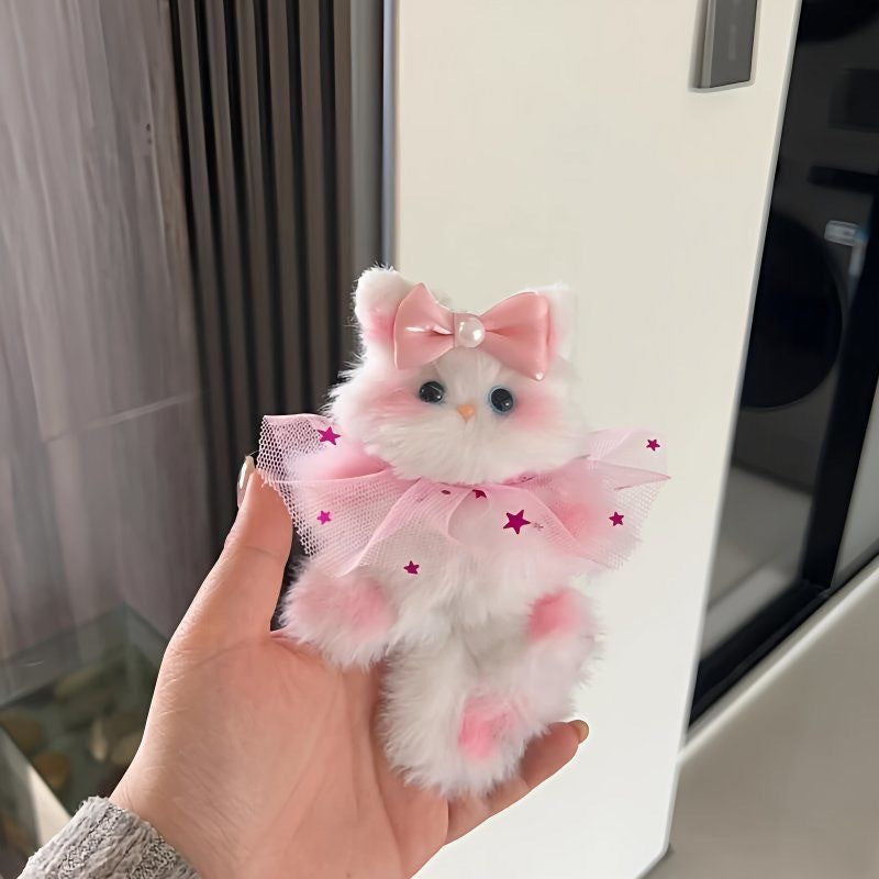 Twisting Stick Kitten DIY Material Pack Casual Style Cute Stuffed Toy for Girls Birthday Gift Bag Pendant